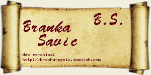 Branka Savić vizit kartica